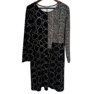 NEW NWOT Habitat Sz Medium Black White Wearable Art to Wear Dress Artsy Unique